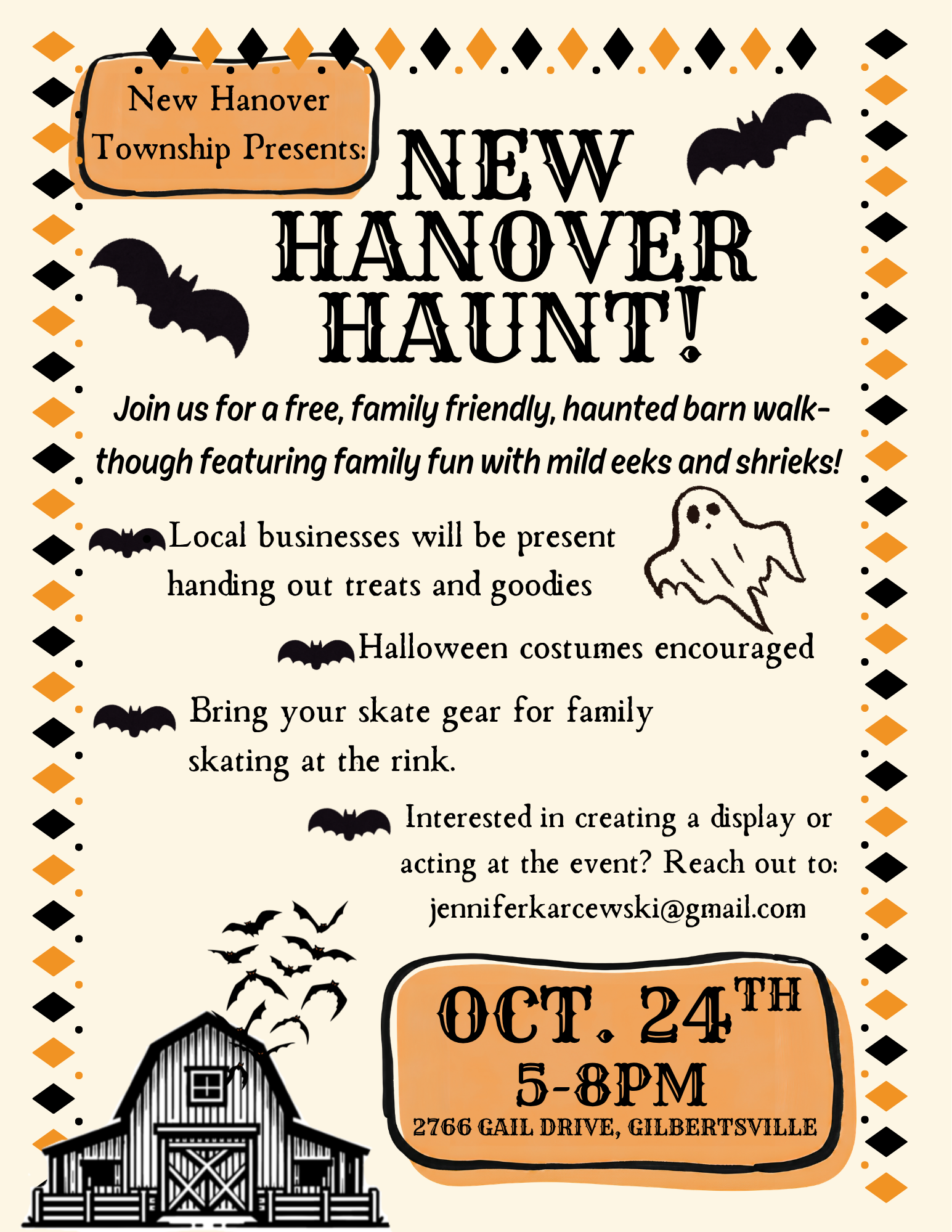 Black and Orange Halloween Party Vintage Flyer